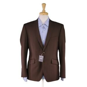 Indochino Current Brown/Black Bold Plaid 2-Btn Wool Sportcoat Blazer 40R